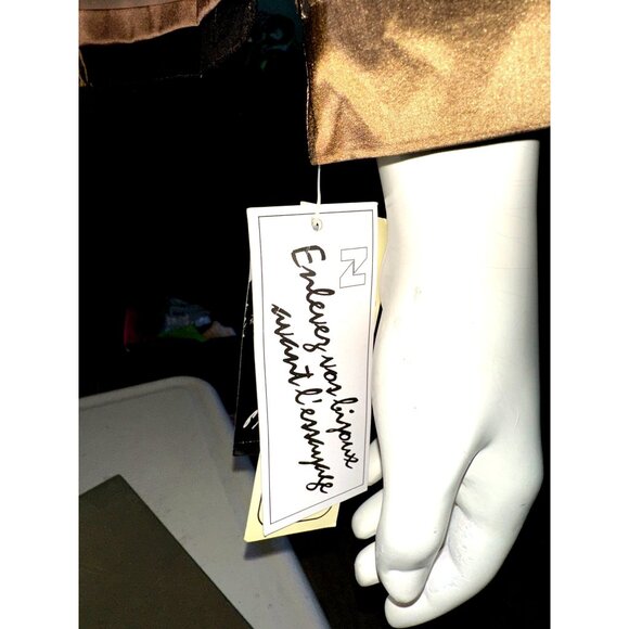 Peter Nygard Small Vintage Bronze Gold Silk Jacket Vintage Dot Party Evening Chi - Picture 6 of 13